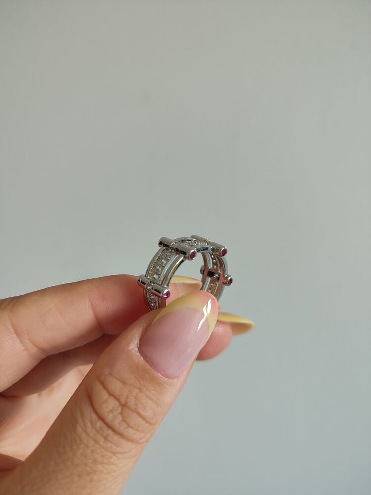 Zirkon Pembe Taş Yüzük / Silver