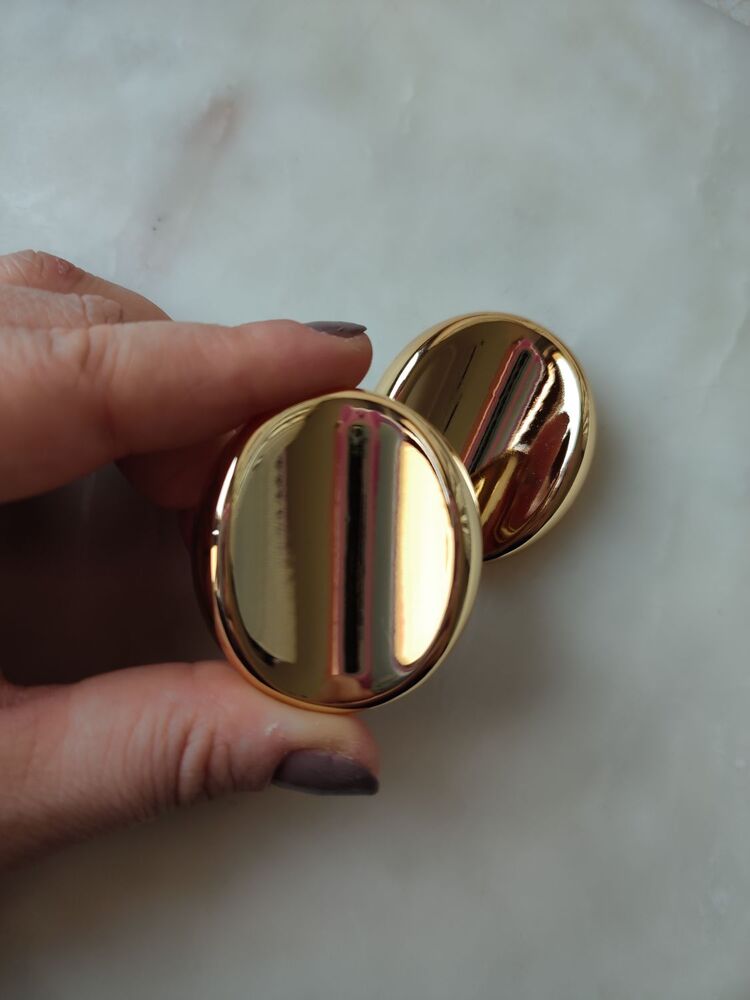 Yuvarlak Plaka Küpe / Gold