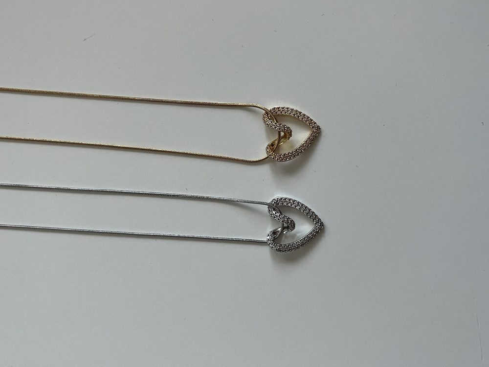 Zirkon Taşlı Kalp Kolye