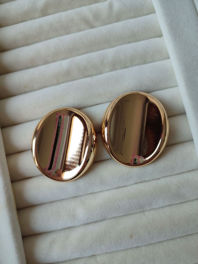 Yuvarlak Plaka Küpe / Gold