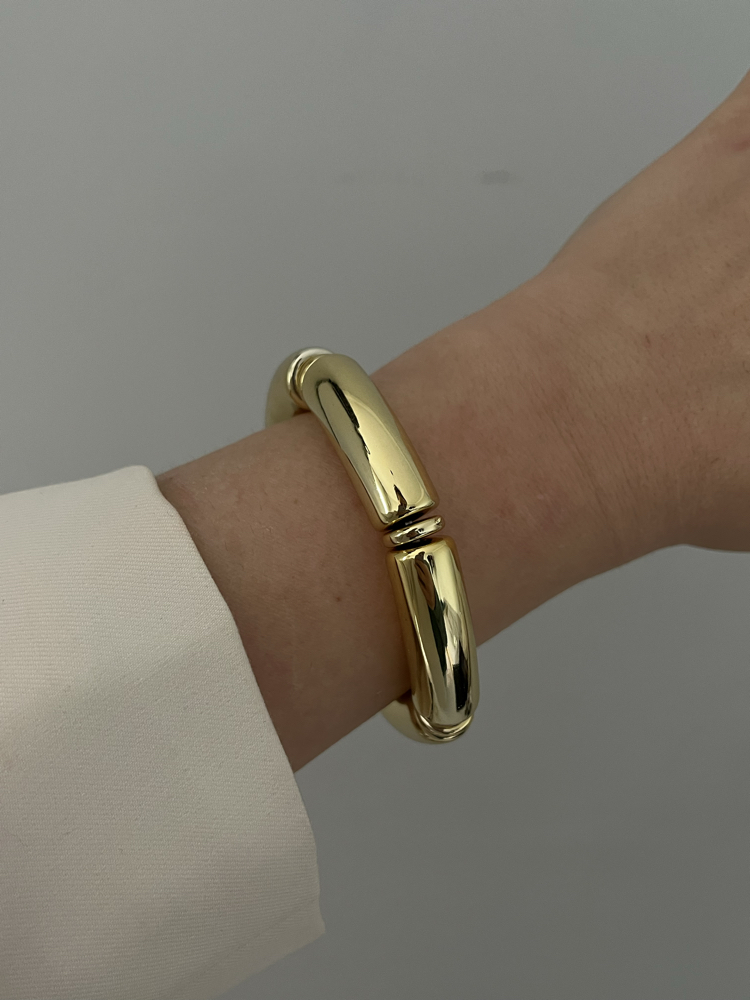 Kalın Gold Detaylı Chunky Bileklik