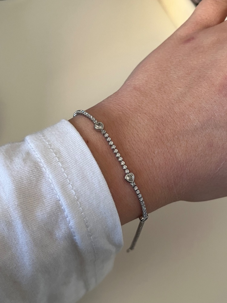 Kalpli Zirkon Taşlı Silver Bileklik