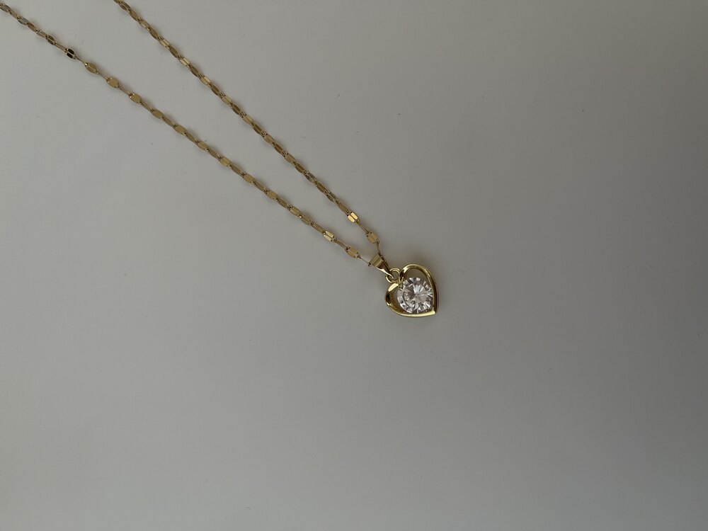 Taşlı Kalp Kolye
