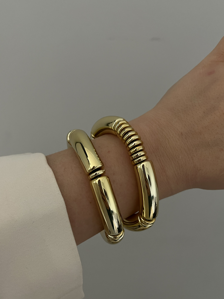 Kalın Gold Detaylı Chunky Bileklik