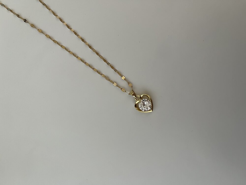 Taşlı Kalp Kolye