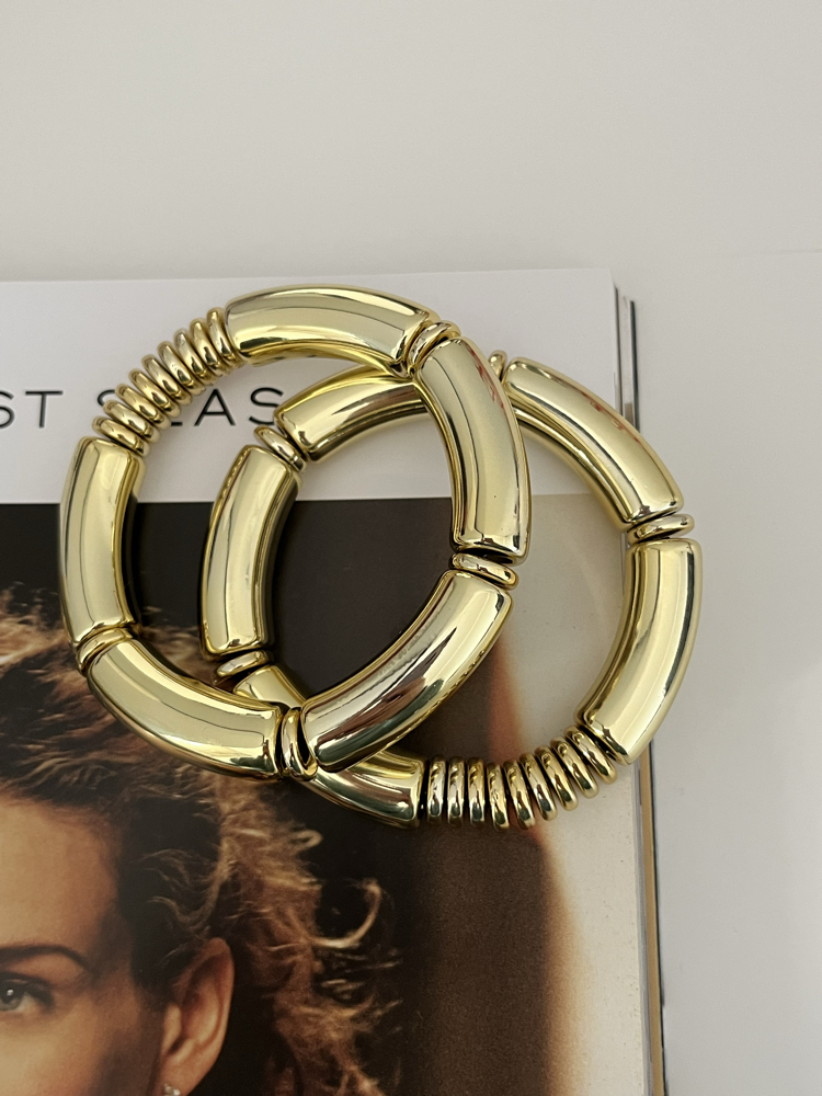 Kalın Gold Detaylı Chunky Bileklik