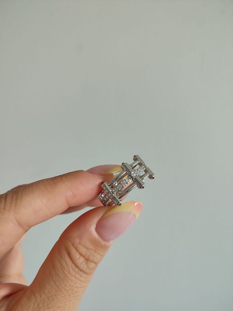 Zirkon Pembe Taş Yüzük / Silver