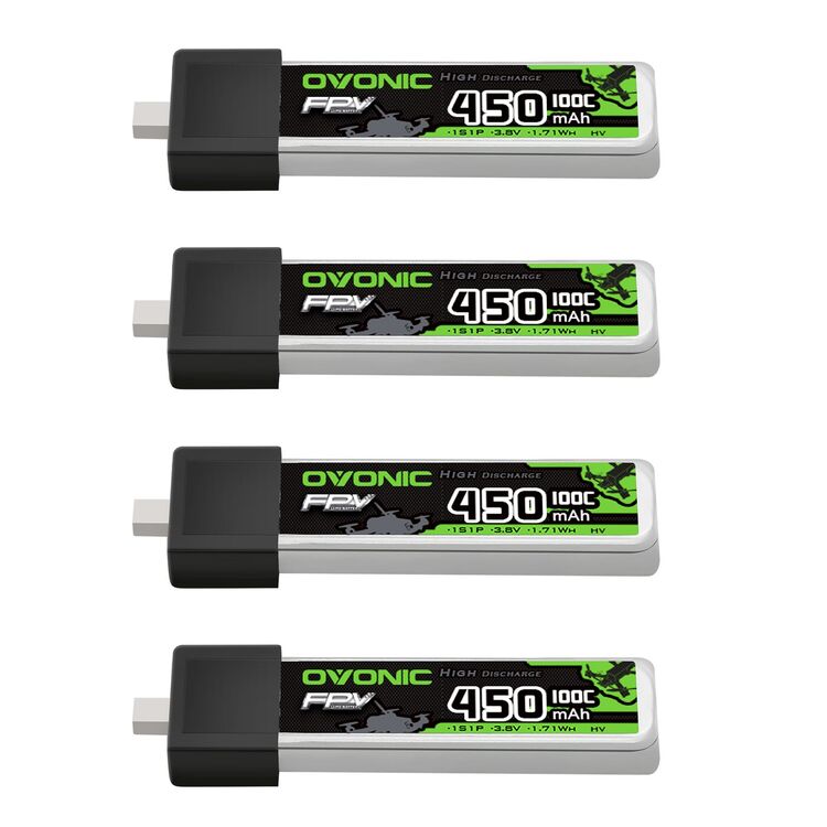 Yakında Stokta OVONIC 1S Lipo Battery 450mAh 1S1P 100C 3.8V LiHV LiPo