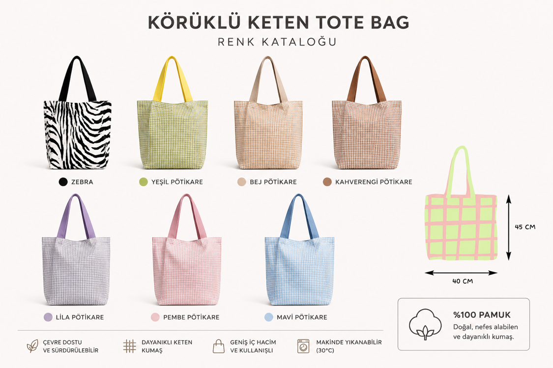 Evcil Hayvan Nakışlı Tote Bag
