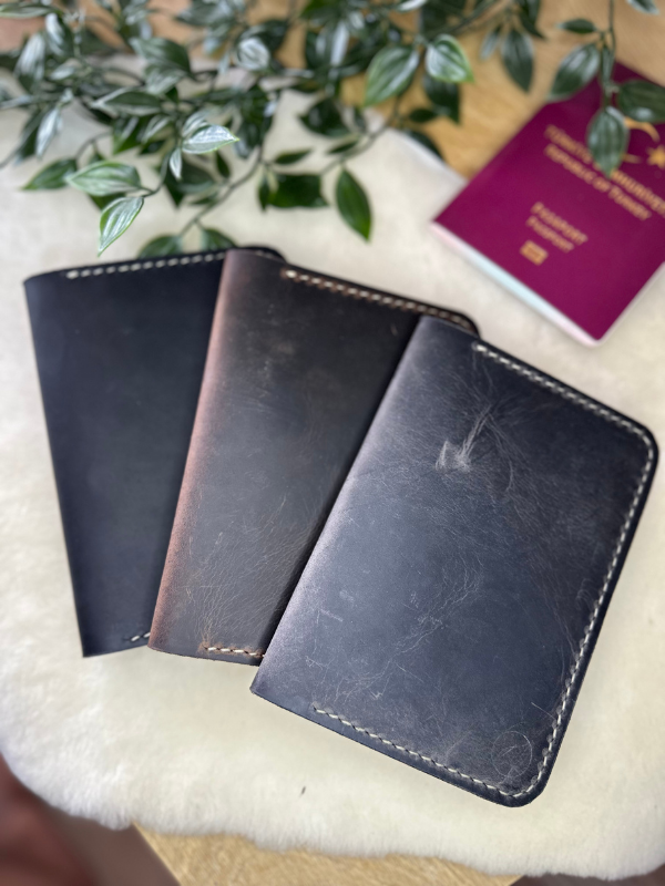 Plethora Pasaport Wallet / Gri Crazy Leather