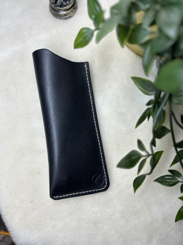 Cushy Sunglesses Case / Siyah Vegetal Leather
