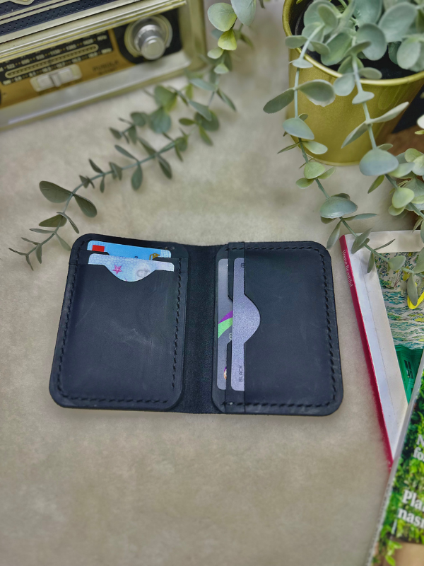 Virile Card Wallet / Siyah Crazy Leather