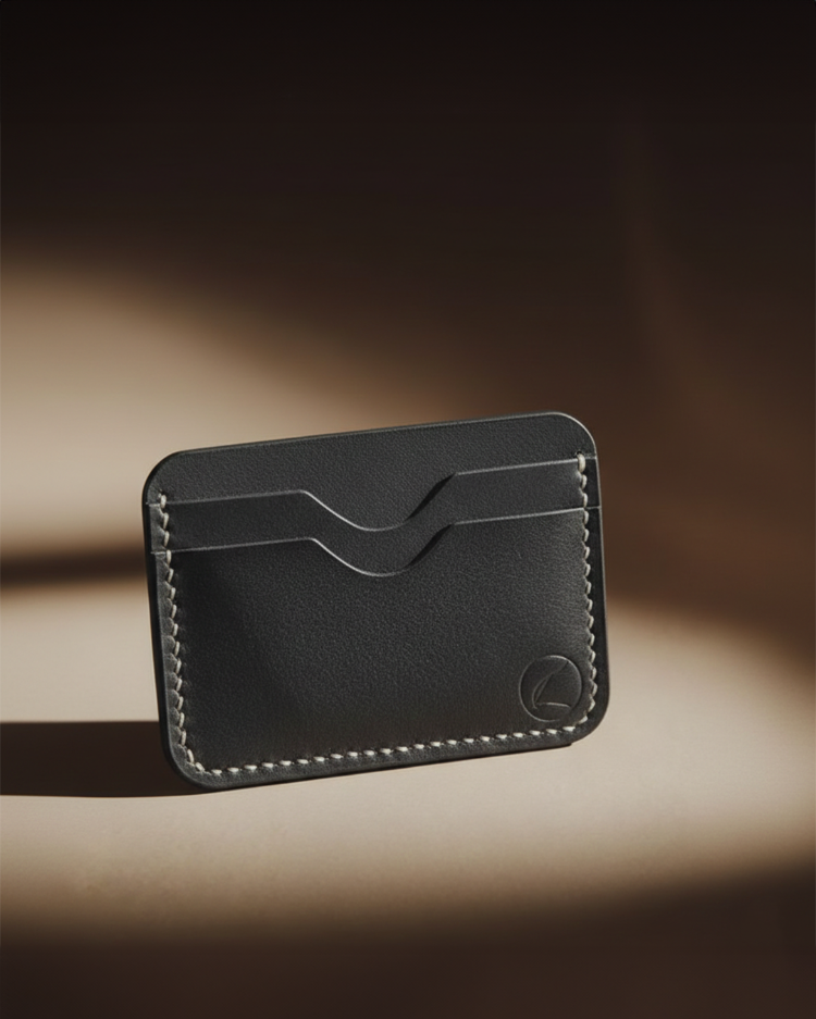 Clove Card Holder / Siyah Vegetal Leather 