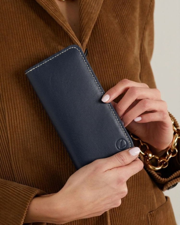 Lithe Long Wallet / Siyah Vegetal Leather