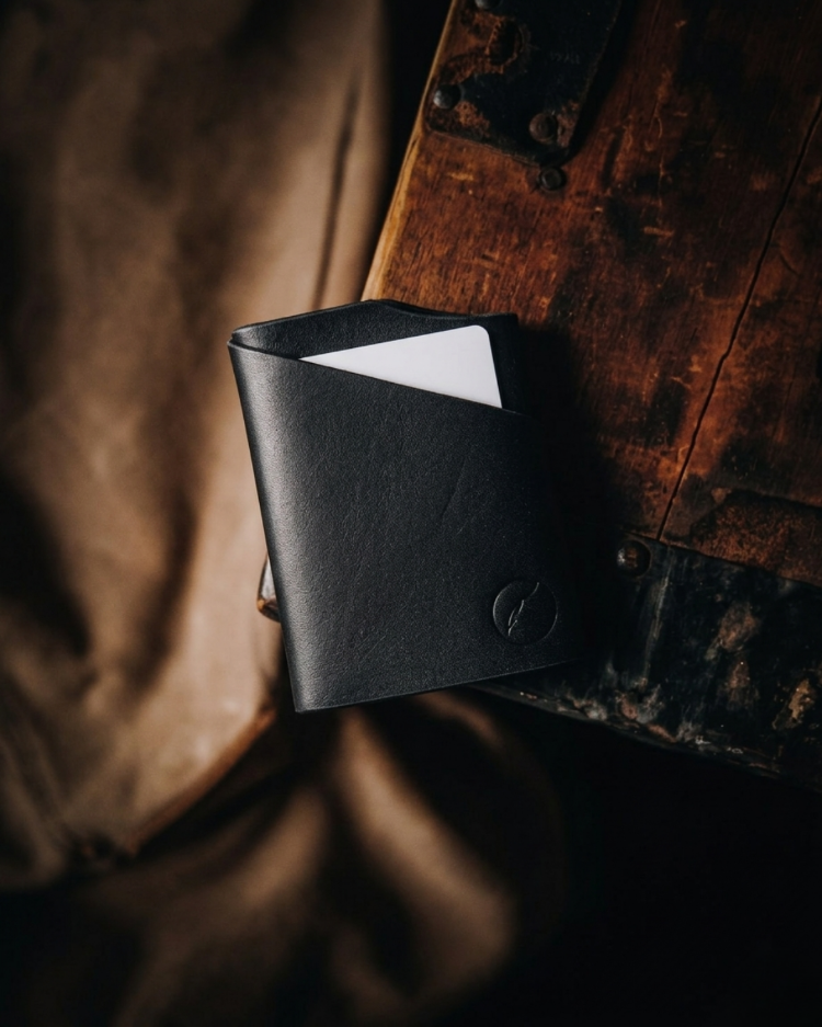 Motley Card Holder / Siyah Vegetal Leather
