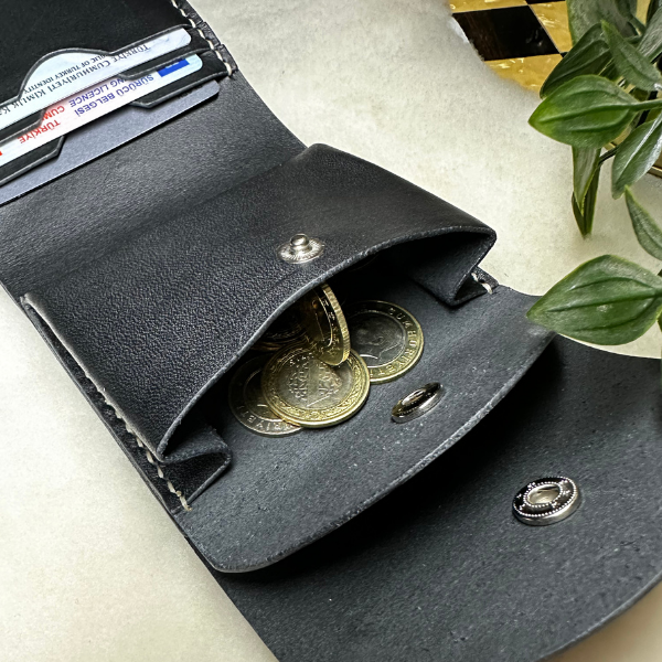 Matryoshka Wallet / Siyah Vegetal Leather