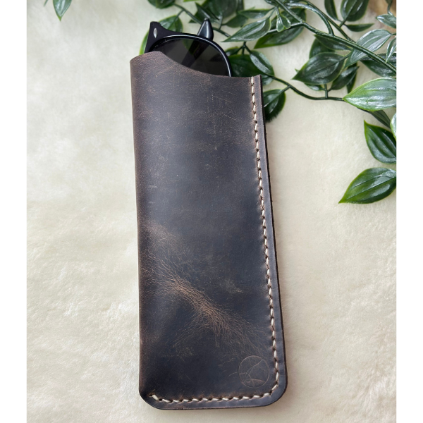 Cushy Sunglesses Case / Kestane Crazy Leather