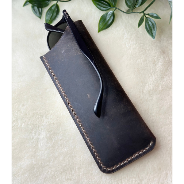 Cushy Sunglesses Case / Kestane Crazy Leather