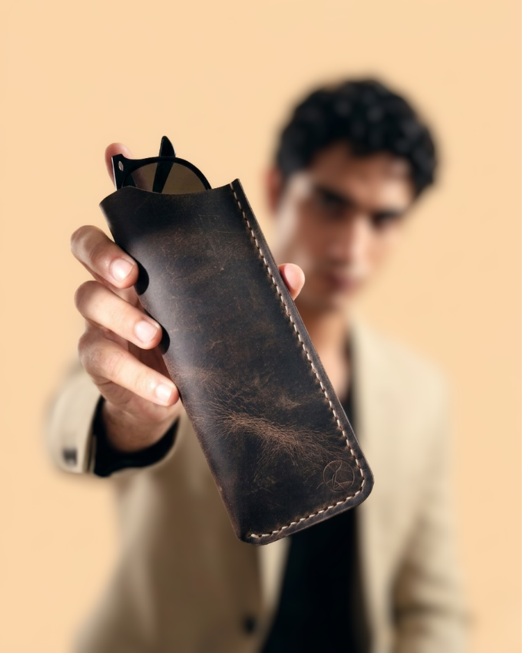 Cushy Sunglesses Case / Kestane Crazy Leather