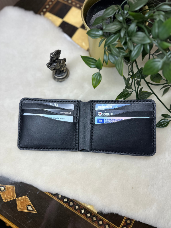 Mister Wallet / Siyah Vegetal Leather