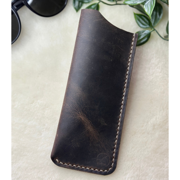 Cushy Sunglesses Case / Kestane Crazy Leather