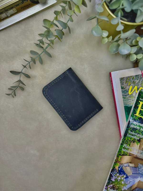 Virile Card Wallet / Gri Crazy Leather