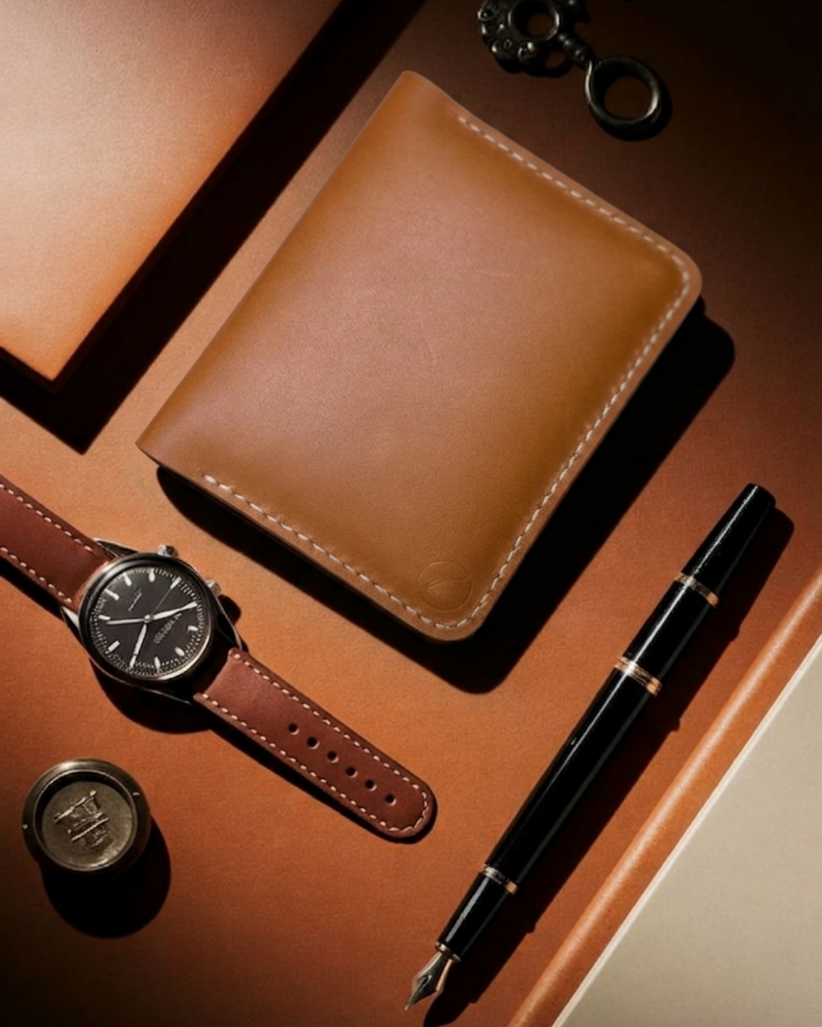 Plethora Pasaport Wallet / Taba Vegetal Leather
