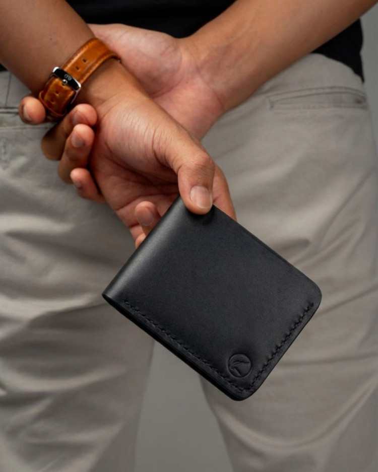 Mister Wallet / Siyah Vegetal Leather