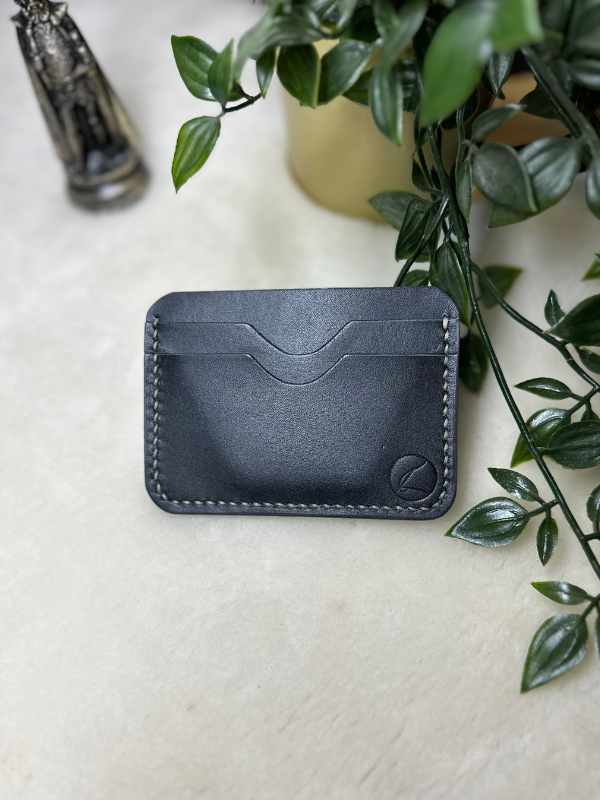 Clove Card Holder / Siyah Vegetal Leather 