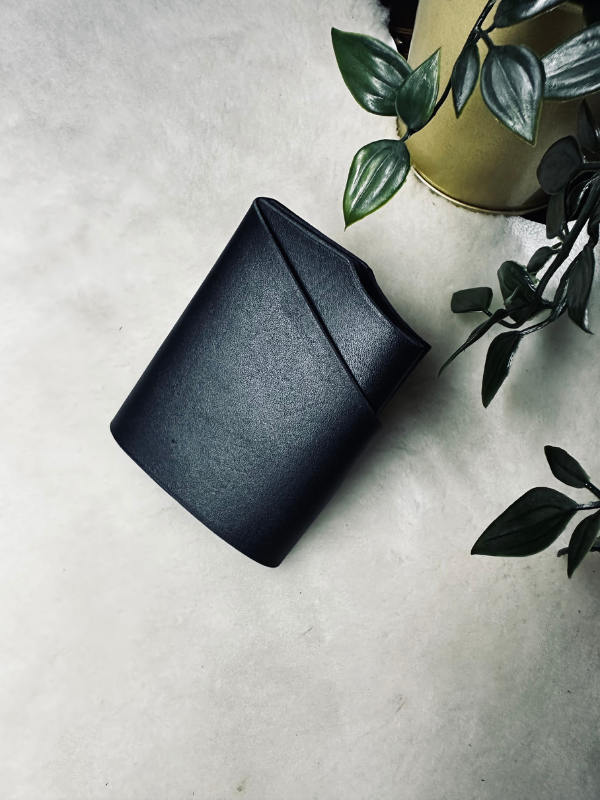 Motley Card Holder / Siyah Vegetal Leather