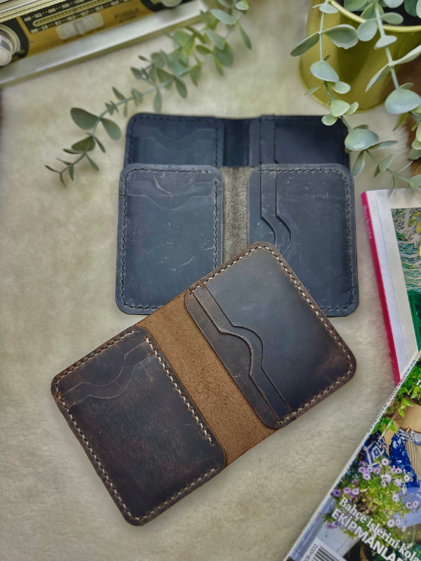 Virile Card Wallet / Kestane Crazy Leather