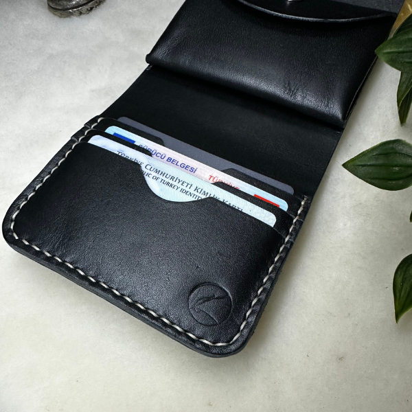 Matryoshka Wallet / Siyah Vegetal Leather