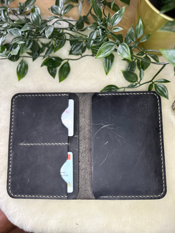 Plethora Pasaport Wallet / Gri Crazy Leather