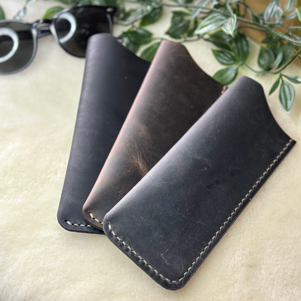 Cushy Sunglesses Case / Siyah Crazy Leather