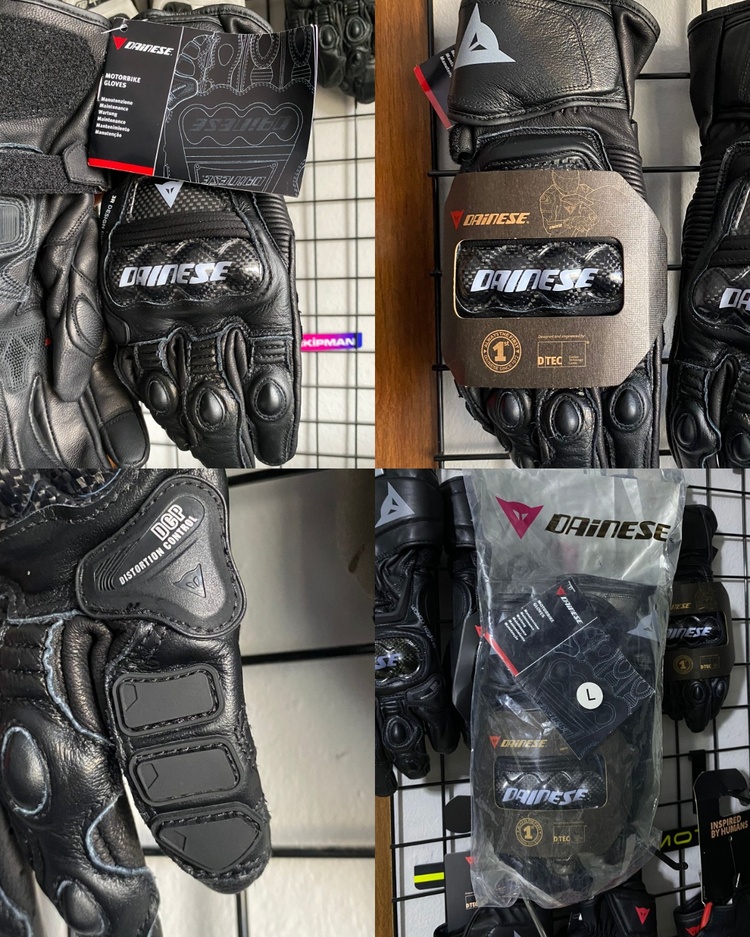 Dainese Druid 4 Black Charcoal Gray Deri Eldiven