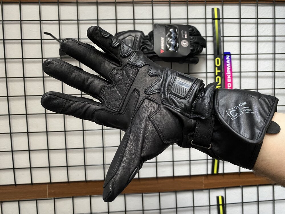 Dainese Carbon 3 Long Siyah Deri Eldiven!