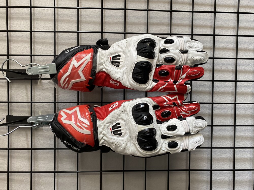 Alpinestars GP PRO R2 Bilekli Deri Eldiven Kırmızı Beyaz 