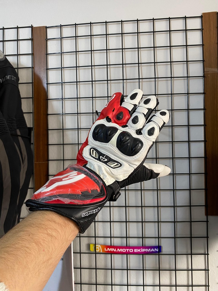 Alpinestars GP TECH Kırmızı Deri Eldiven (2 AVUÇ İÇİ KORUMA) ⭐️