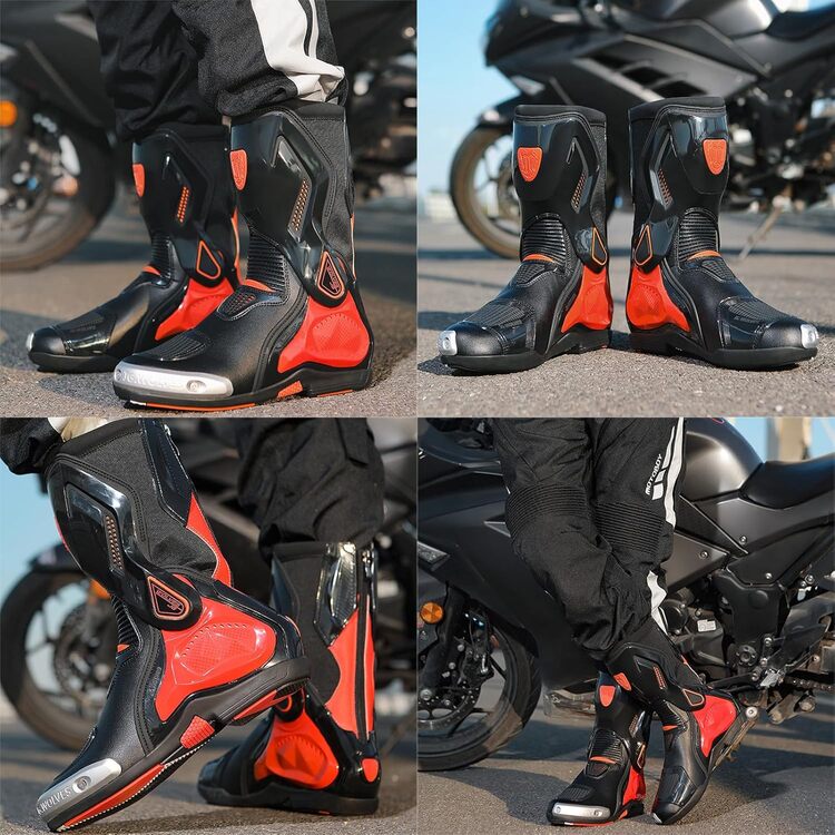 Dainese Torque 3 görünüm uzun kaval korumalı A+ kalite BOT Kırmızı Siyah
