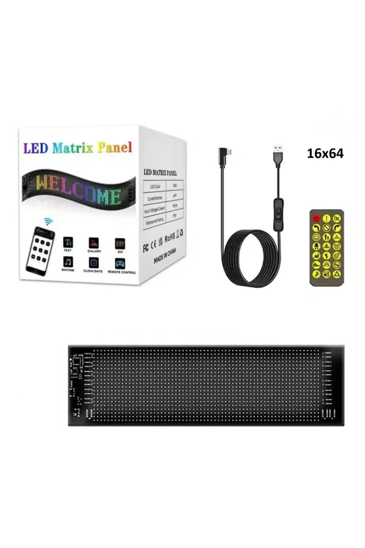 37 cm RGB Matrix LED Panel – Kişiselleştirilebilir, Kumandalı ve Uygulama Kontrollü