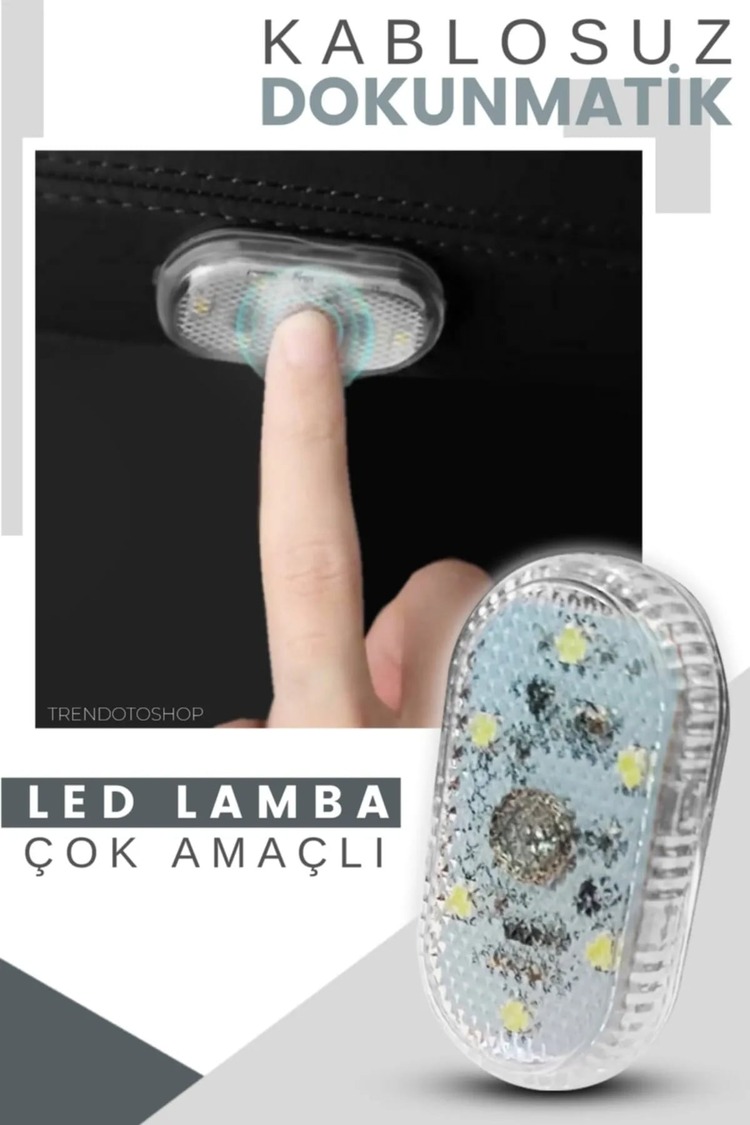 Yüksek Kalite Araç İçi Dokunmatik Sensörlü Mini Led Lamba 7 Renkli