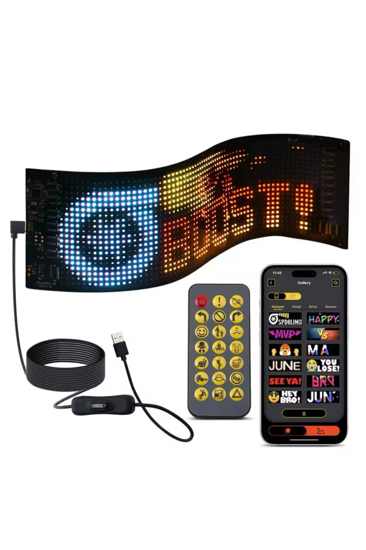 37 cm RGB Matrix LED Panel – Kişiselleştirilebilir, Kumandalı ve Uygulama Kontrollü