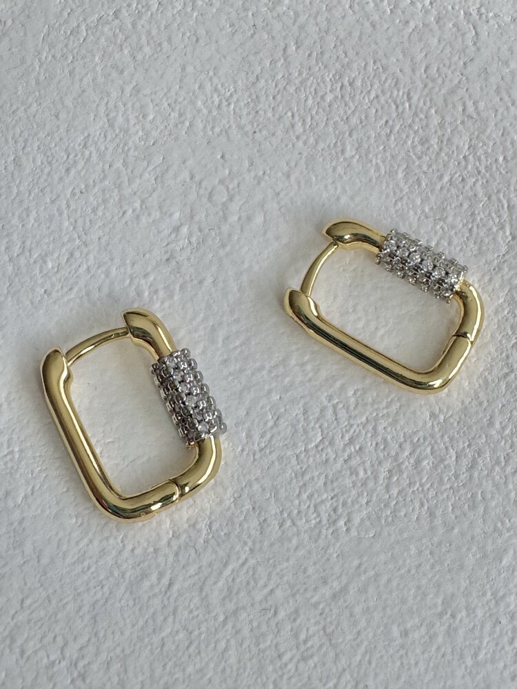 2 Renk Oval Küpe