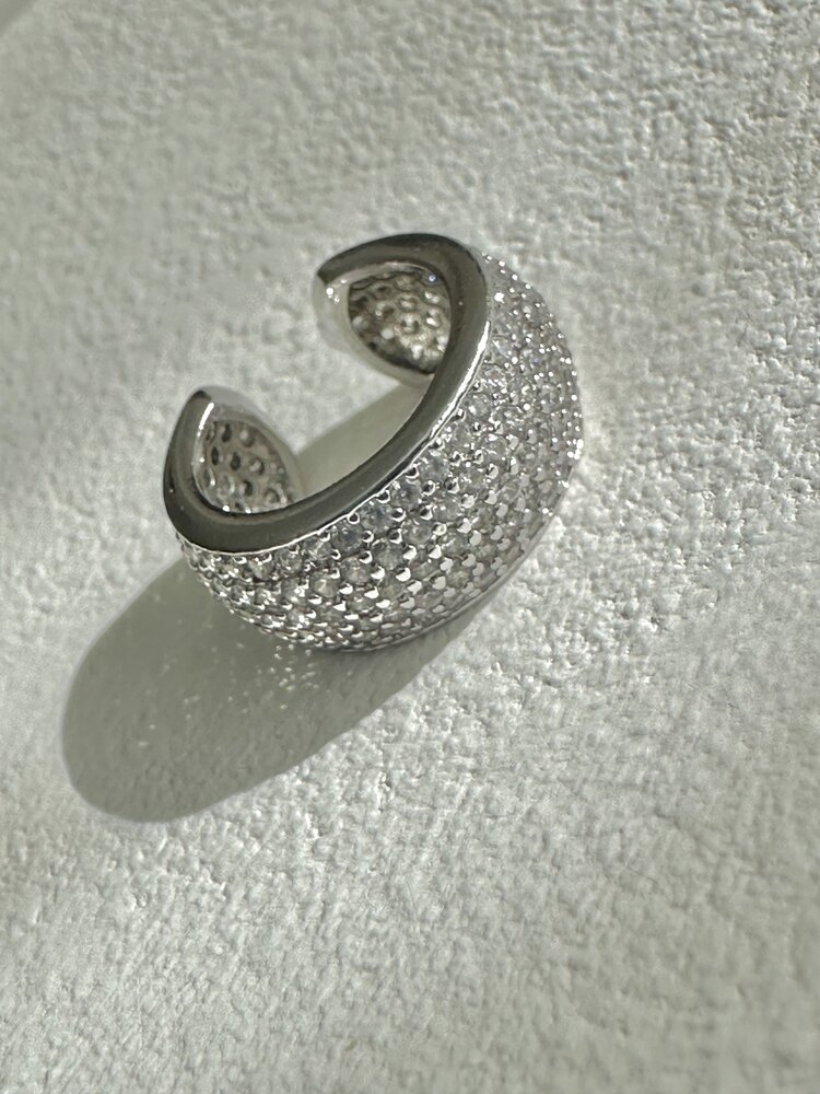 Silver Zirkon Taşlı Kıkırdak Küpe 