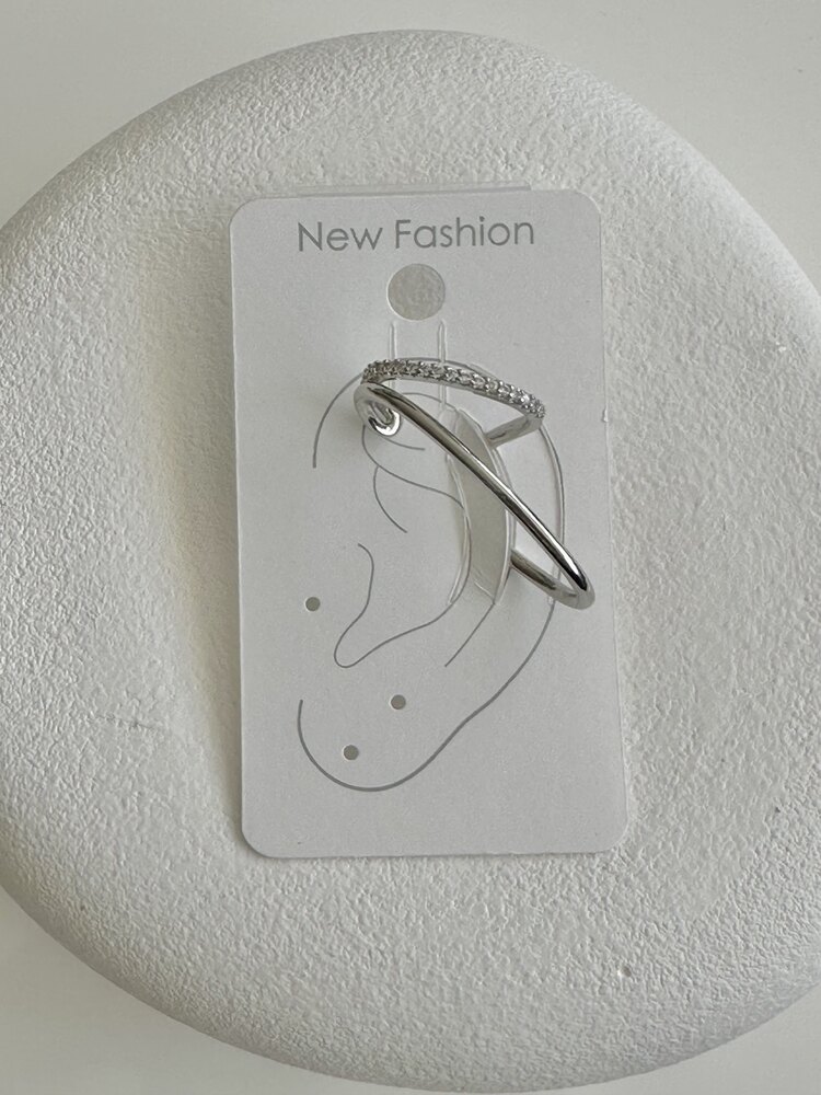 Silver Zirkon Taş Kıkırdak Küpe 