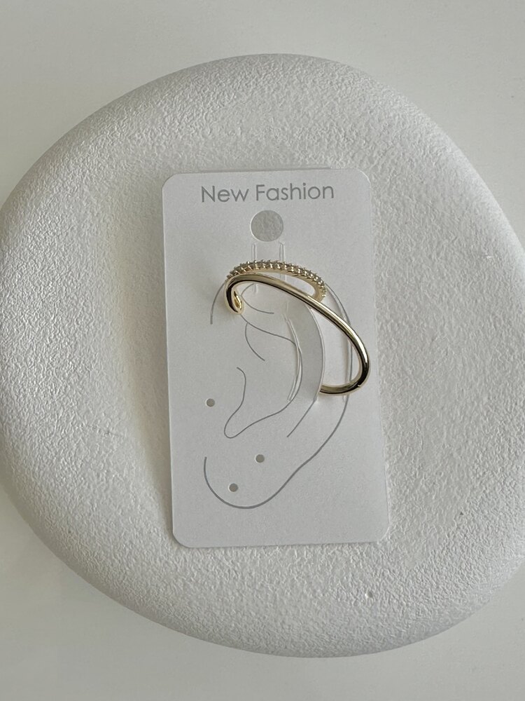 Gold Zirkon Taş Kıkırdak Küpe 
