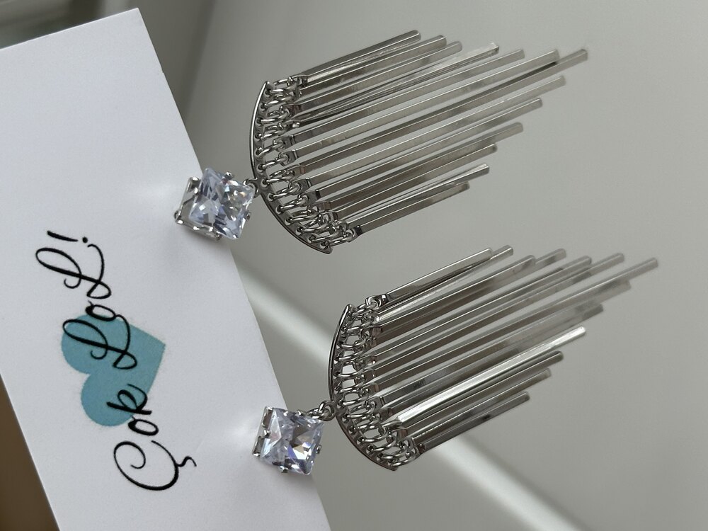 Silver Saçak Küpe 