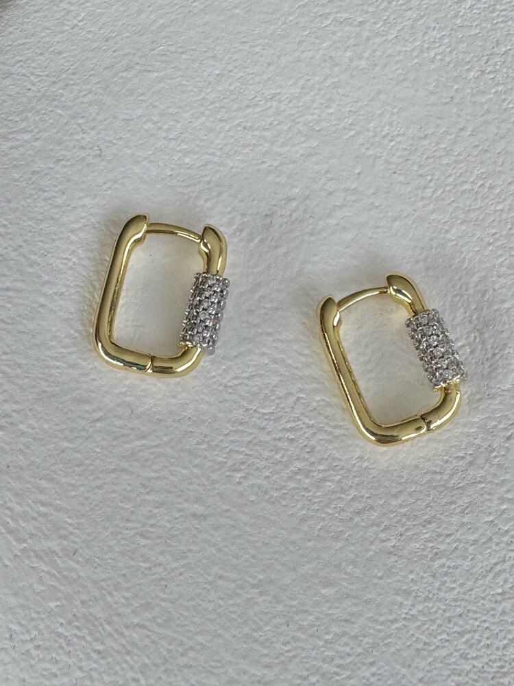 2 Renk Oval Küpe