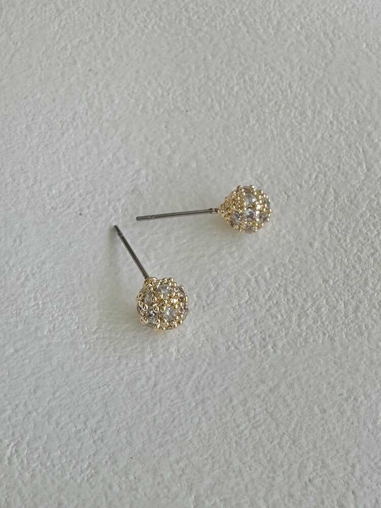 Silver Zirkon Taşlı Top Küpe 