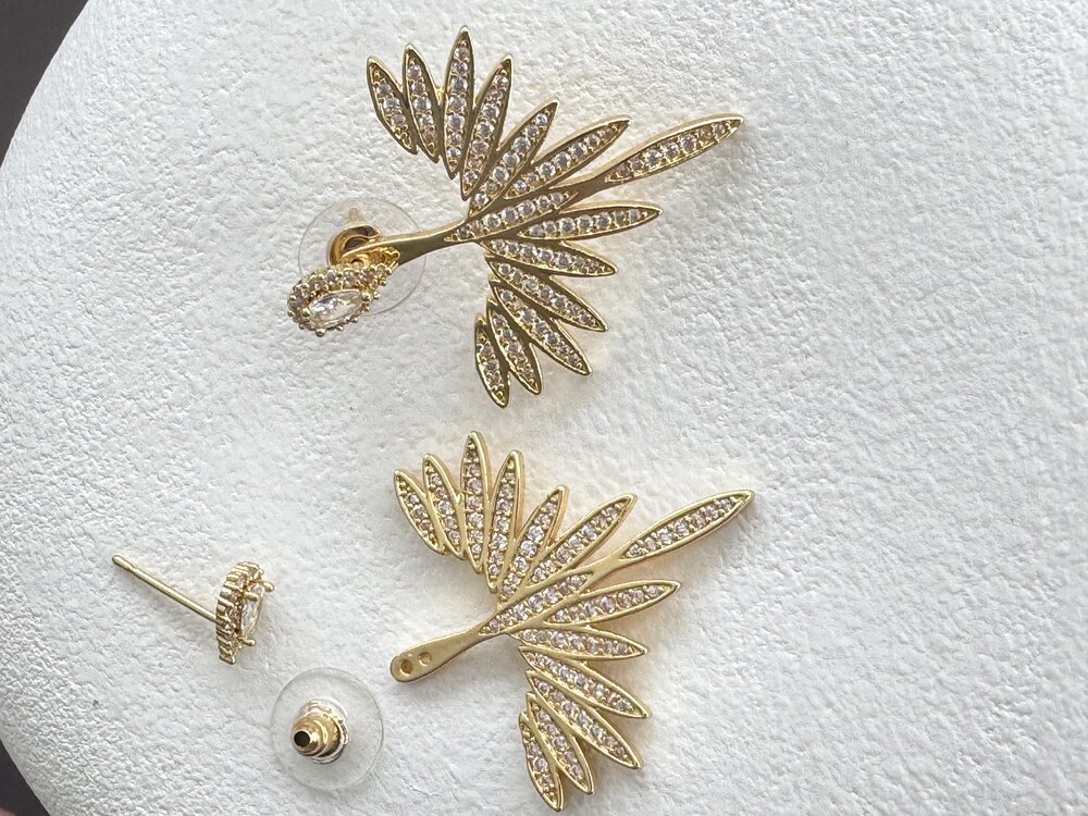 Gold Damla Taş Detay Anka Kuşu Küpe